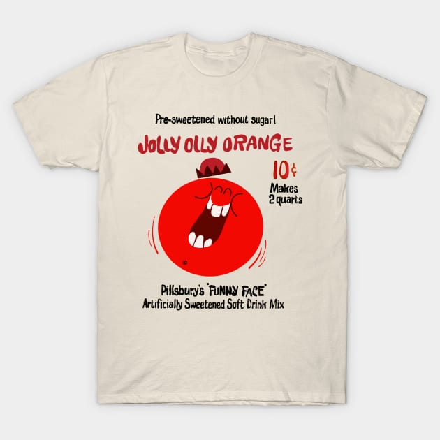 Jolly Olly Orange "Funny Face" T-Shirt by offsetvinylfilm